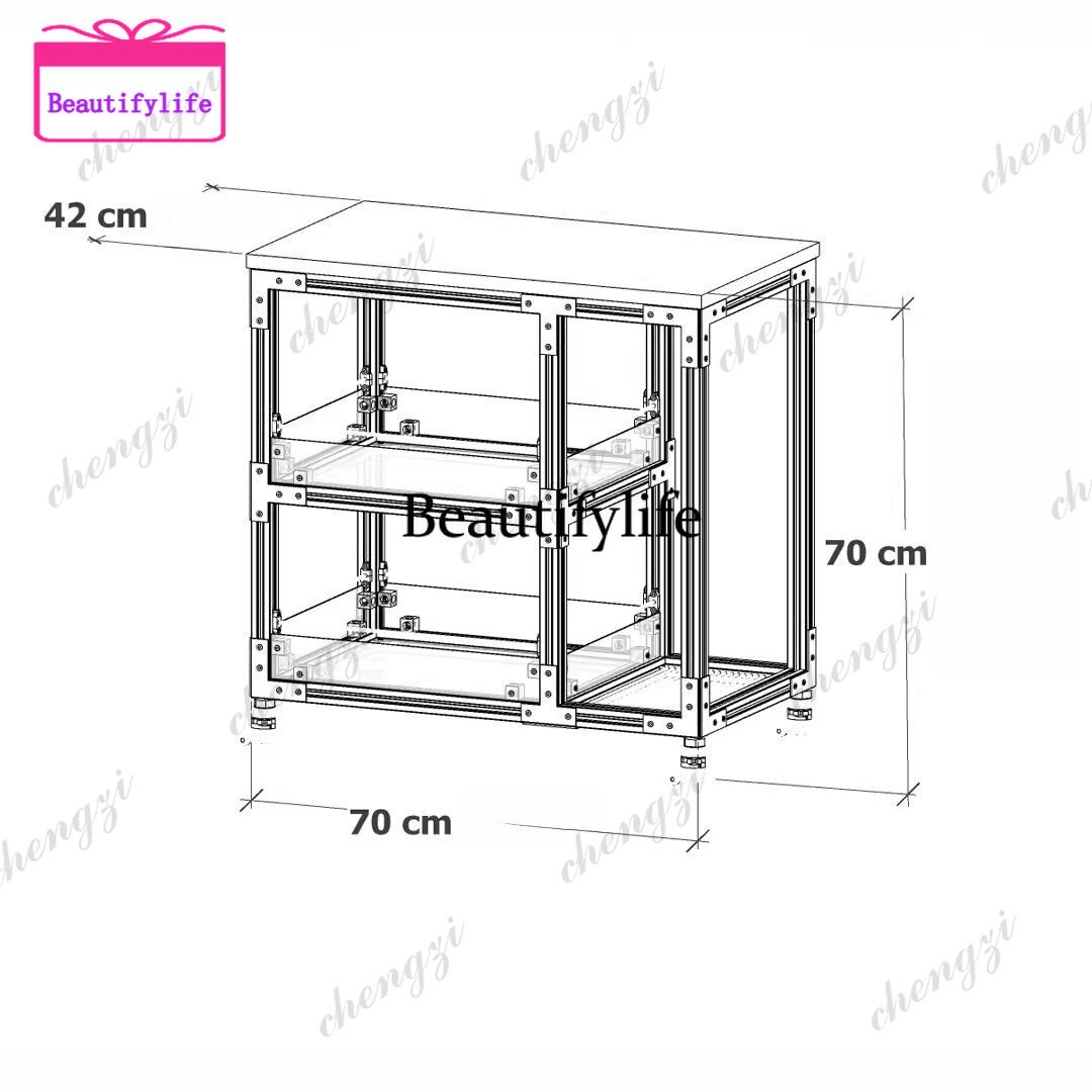Japanese Tea - Kabinet teh pelat aluminium A55, troli
