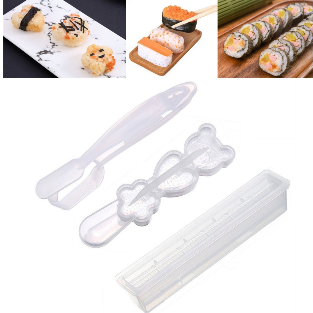 Sushi Making Kit - 3Pcs/Set Cetakan Sushi, Cetakan Sushi Bentuk