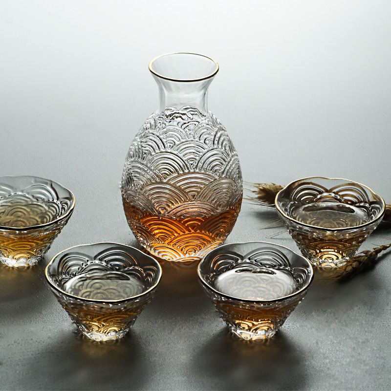 Japanese Pottery - Set Panci Sake Jepang, Gelas Wine