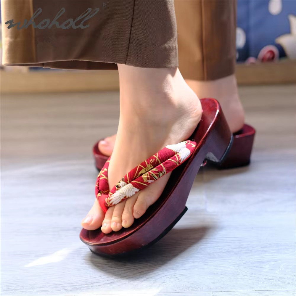 Geta Wooden Sandal - Sepatu Cosplay Animasi Geta Jepang, Sandal