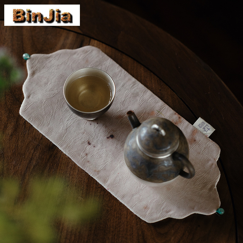 Alas Meja Teh Katun Linen Gaya - Japanese Tea ulasan dan harga