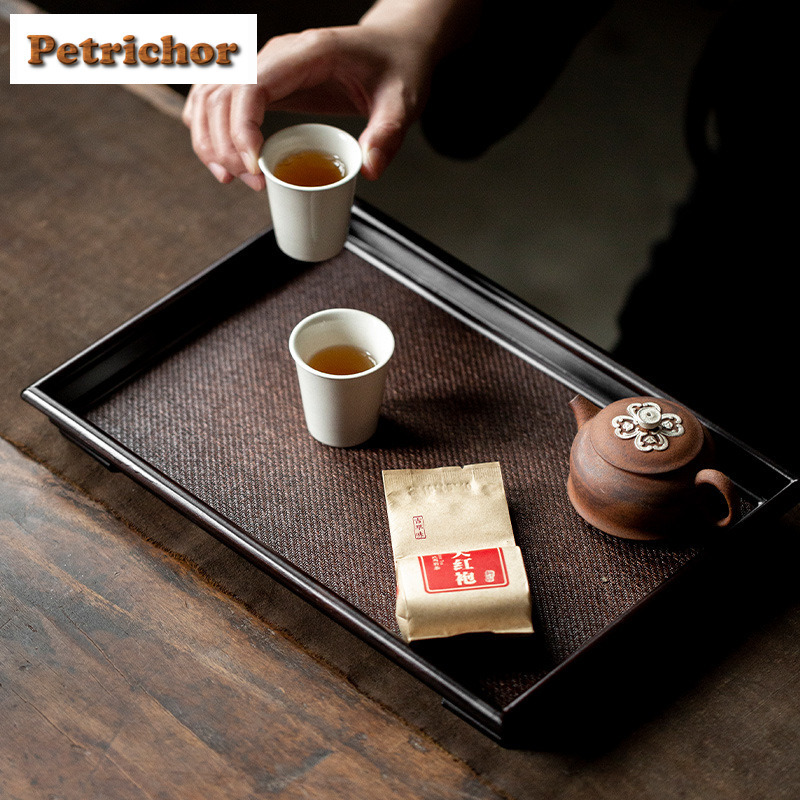 Nampan Teh Anyaman Bambu Rotan - Japanese Snacks ulasan dan harga